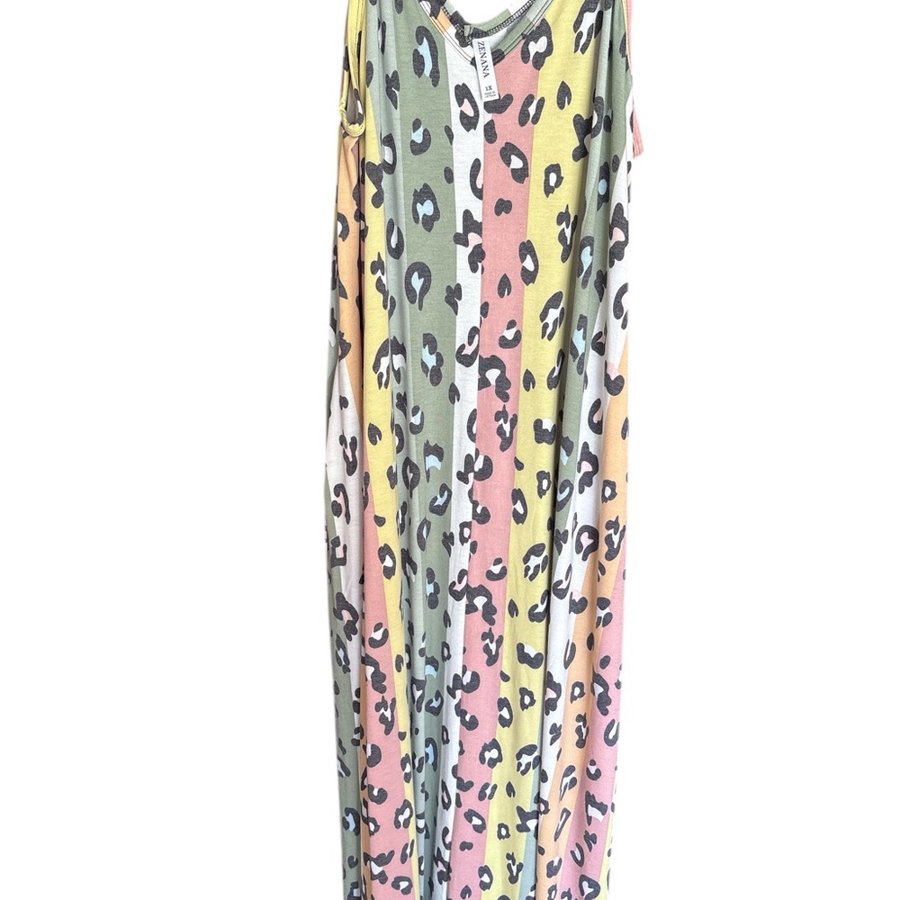 Zenana Outfitters Green and Yellow Maxi Dress